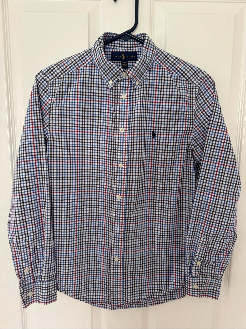 Ralph Lauren Blue & Red Plaid Button-Down Shirt